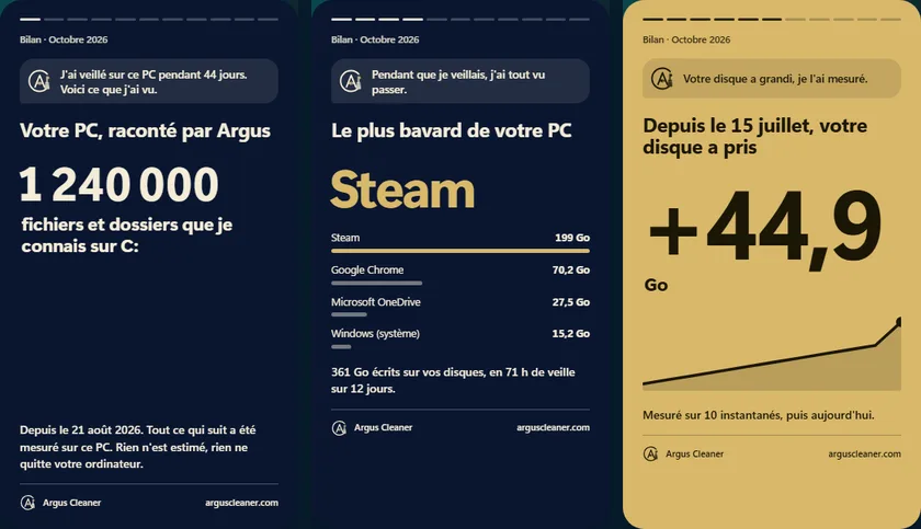 Bilan d'Argus Cleaner : cartes à partager